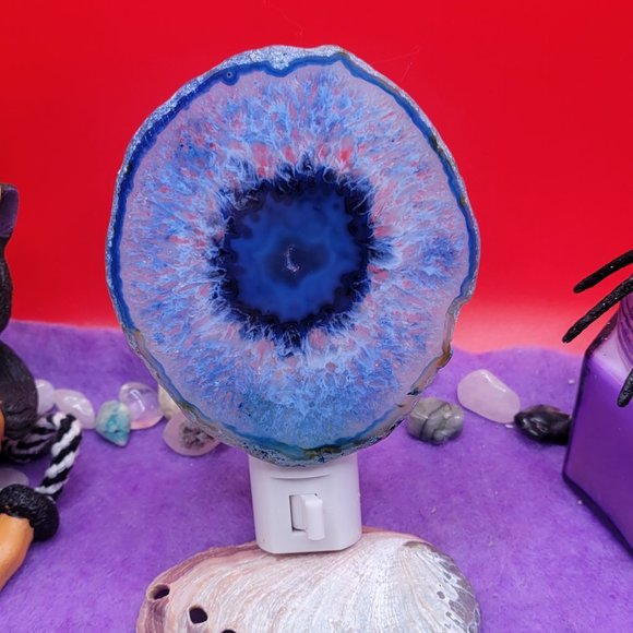 Crystal Blue Agate Night Light - Picture 3 of 9